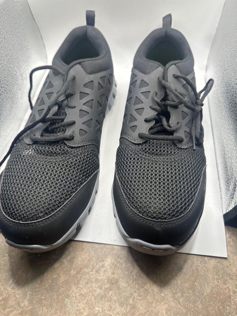 Reebok Sublite Alloy Toe Work Shoes Size 12 Black & Grey Lightweight Mesh Upper